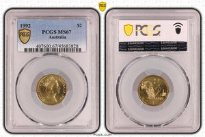 1992 Two Dollar $2 Australia PCGS MS67 FDC GEM UNC #3715