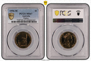 1996 One Dollar $1 Parkes Australia PCGS MS67 FDC GEM UNC #3735