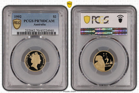 1992 Proof Two Dollar $2 Australia PCGS PR70DCAM FDC UNC #3736