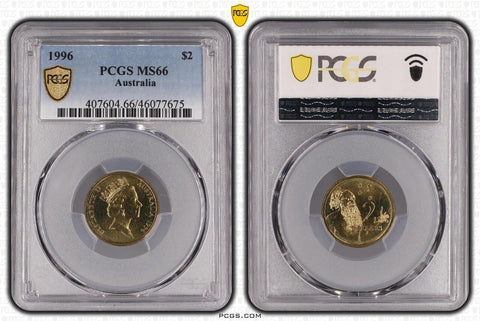 1996 Two Dollar $2 Australia PCGS MS66 GEM UNC #3744