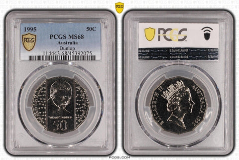 1995 Fifty Cent 50c Dunlop Australia PCGS MS68 FDC GEM UNC #3746