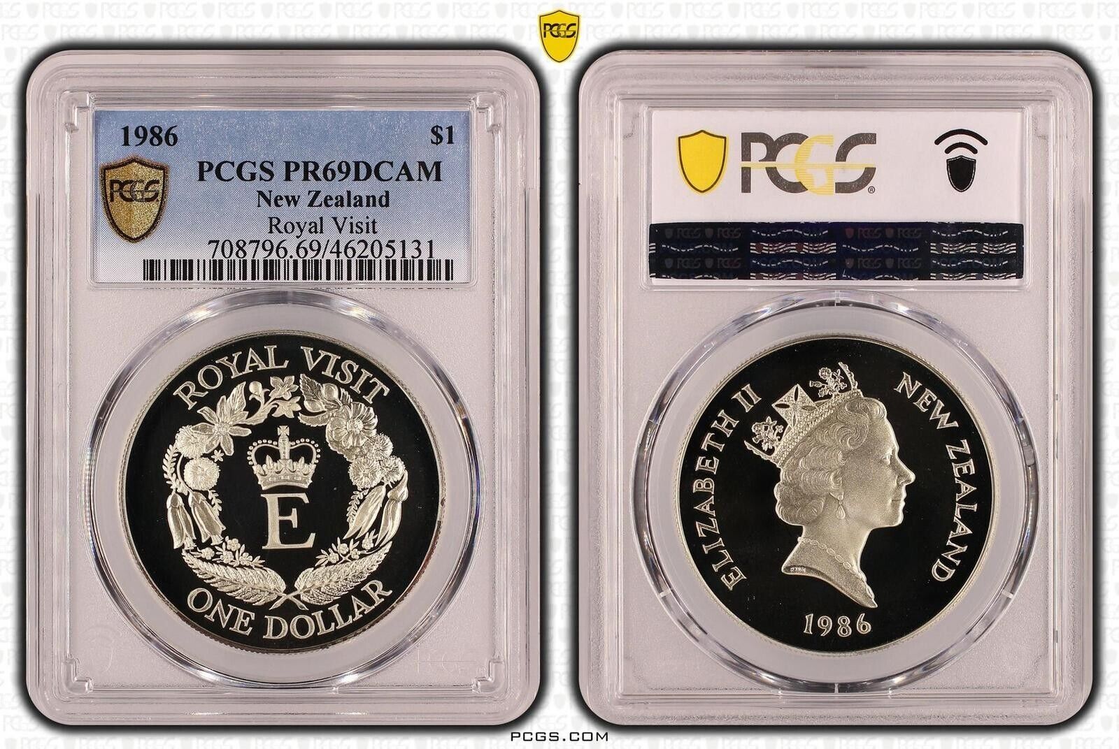 New Zealand 1986 Proof One Dollar $1 Royal Visit KM# 56a PCGS PR69DCAM FDC #3579