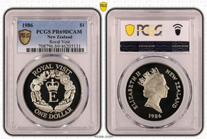 New Zealand 1986 Proof One Dollar $1 Royal Visit KM# 56a PCGS PR69DCAM FDC #3579