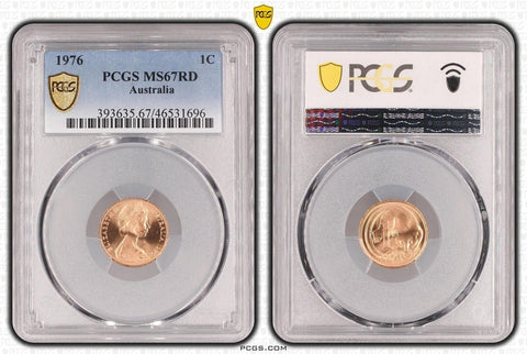 1976 One Cent 1c Australia PCGS MS67RD FDC GEM UNC #3584