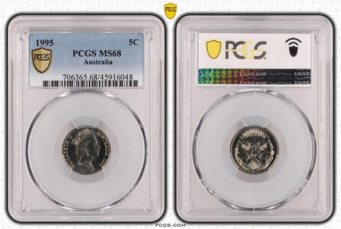 1995 Five Cent 5c Australia PCGS MS68 FDC GEM UNC #3589