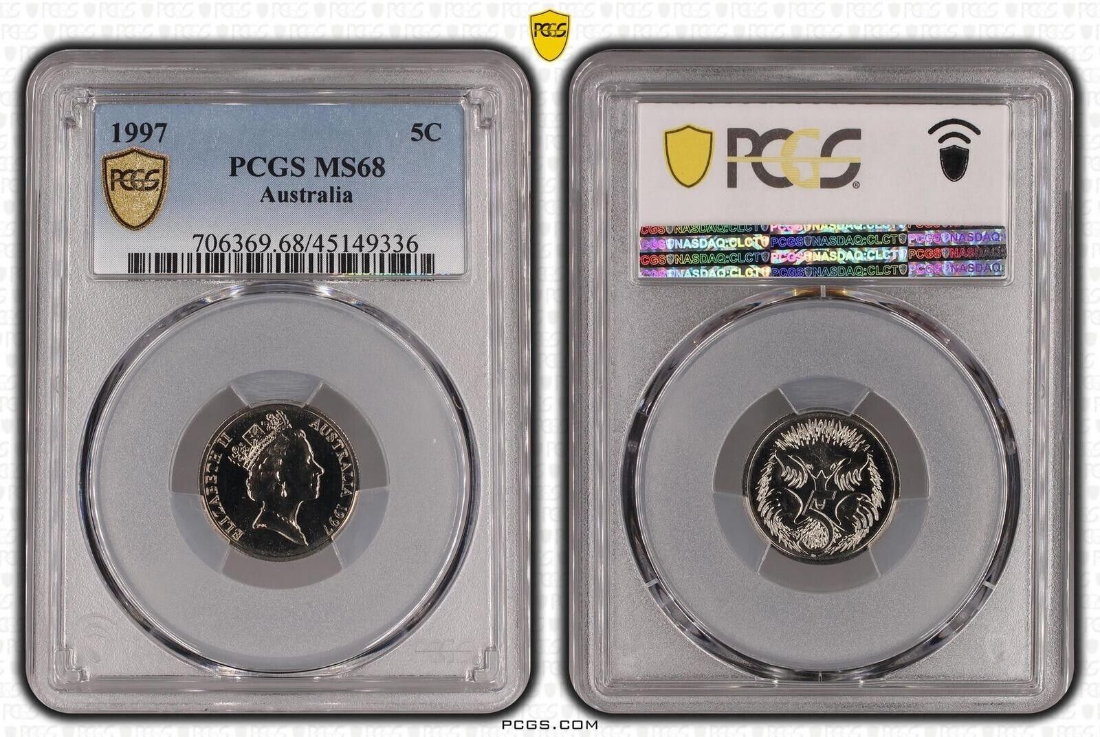1997 Five Cent 5c Australia PCGS MS68 FDC GEM UNC #3590
