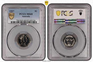 1997 Five Cent 5c Australia PCGS MS68 FDC GEM UNC #3590