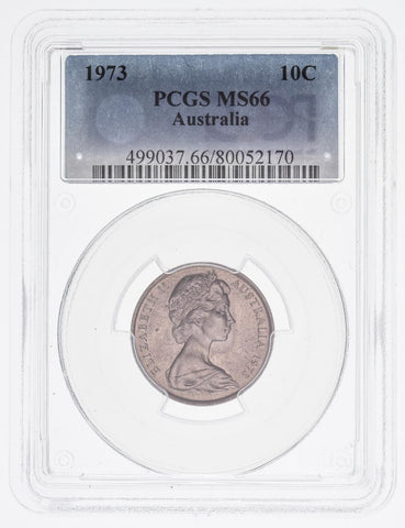 1973 Ten Cent 10c Australia PCGS MS66 GEM UNC #3596