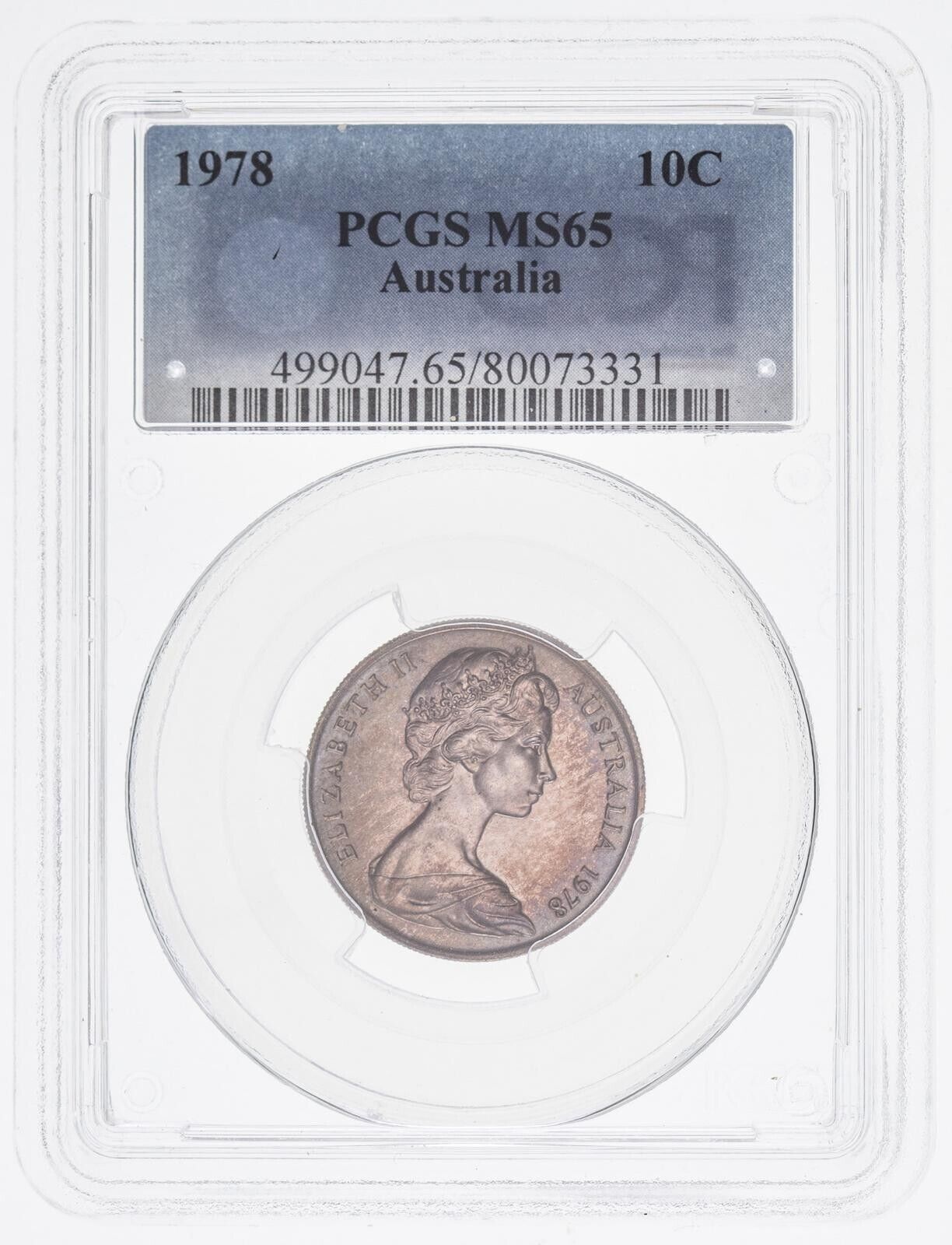 1978 Ten Cent 10c Australia PCGS MS65 GEM UNC #3597