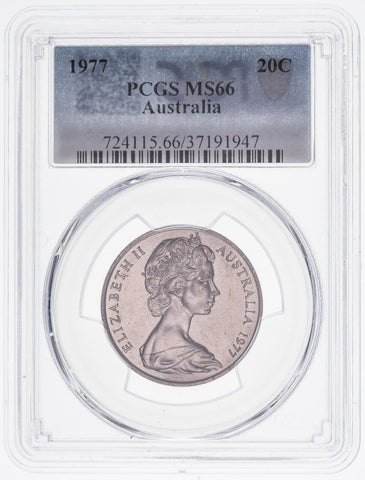 1977 Twenty Cent 20c Australia PCGS MS66 GEM UNC #3614