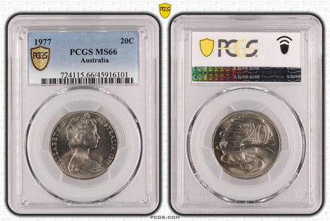 1977 Twenty Cent 20c Australia PCGS MS66 GEM UNC #3613