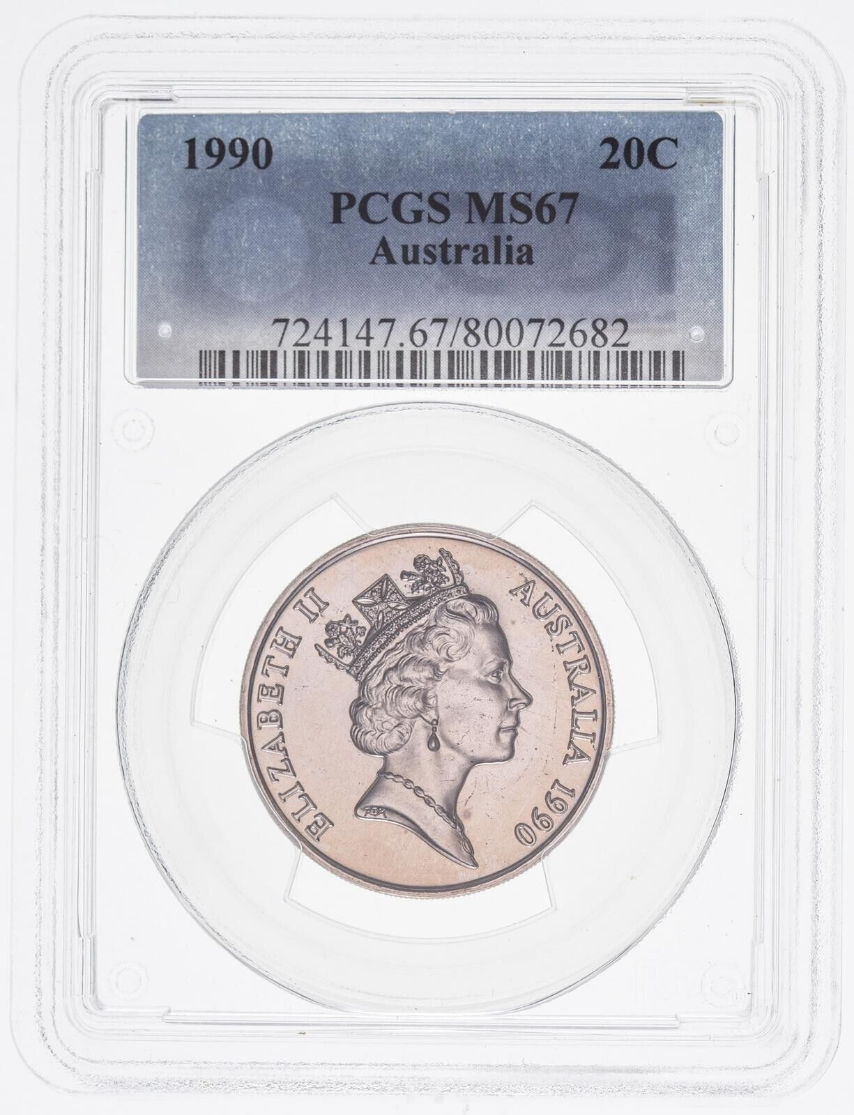 1990 Twenty Cent 20c Australia PCGS MS67 FDC GEM UNC #3619