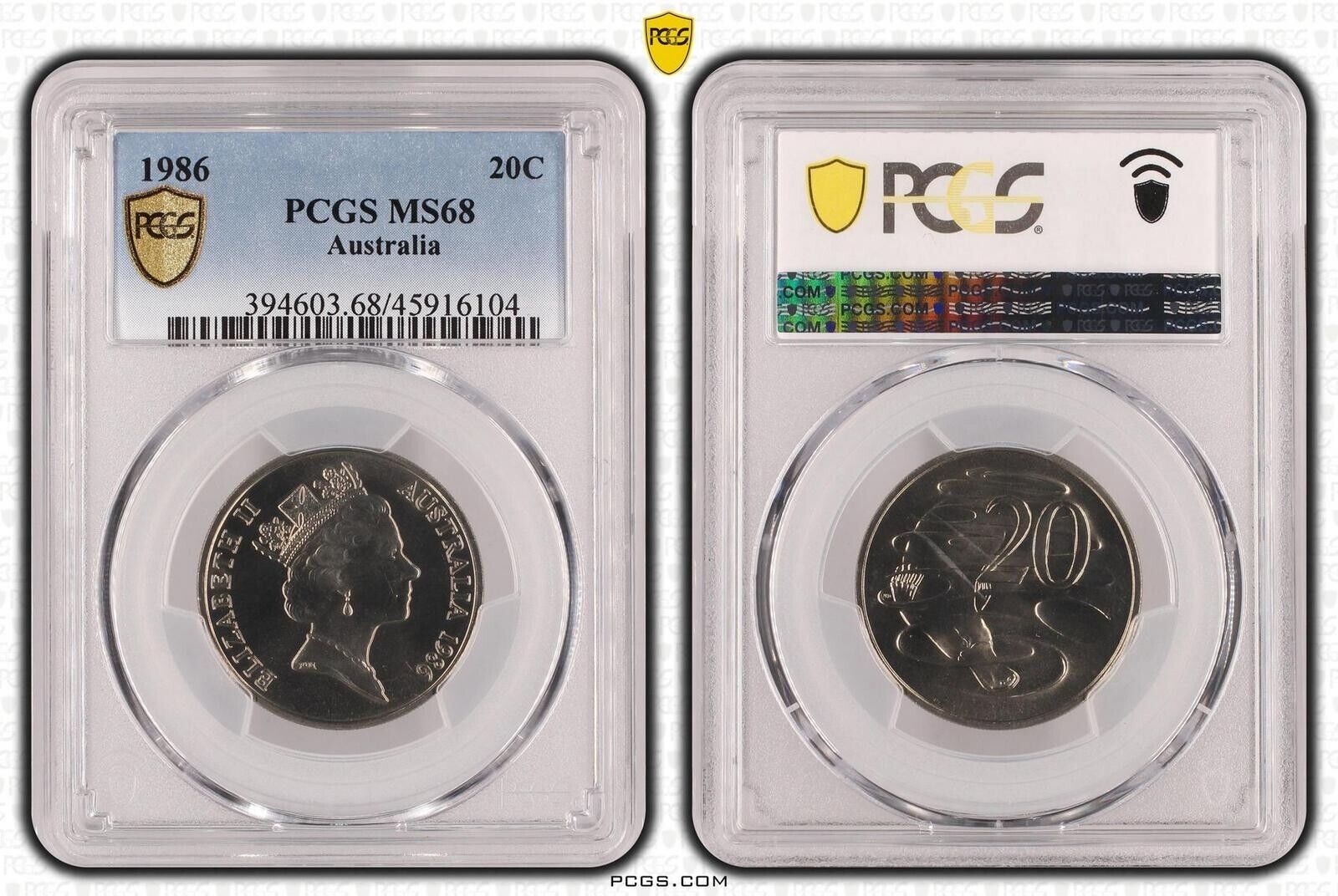 1986 Twenty Cent 20c Australia PCGS MS68 FDC GEM UNC #3617