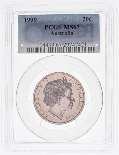 1999 Twenty Cent 20c Australia PCGS MS67 FDC GEM UNC #3621