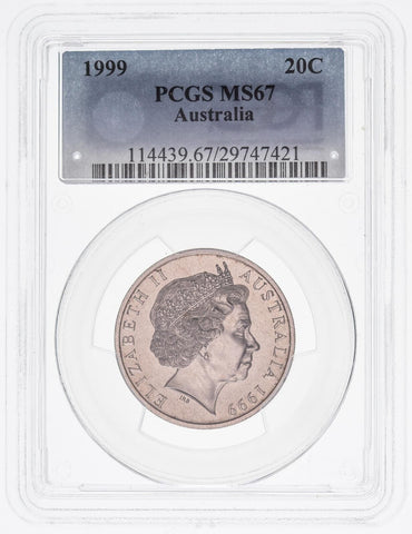 1999 Twenty Cent 20c Australia PCGS MS67 FDC GEM UNC #3621