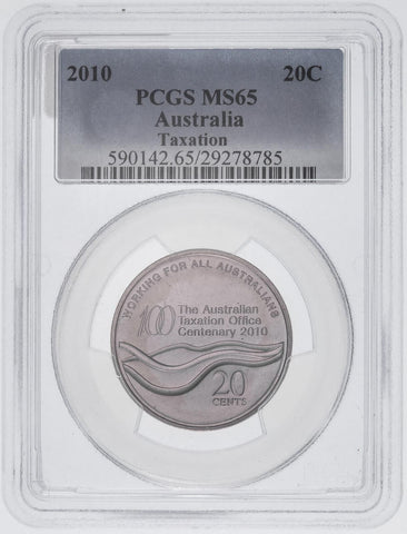 2010 Twenty Cent 20c Taxation Office Australia PCGS MS65 GEM UNC #3628