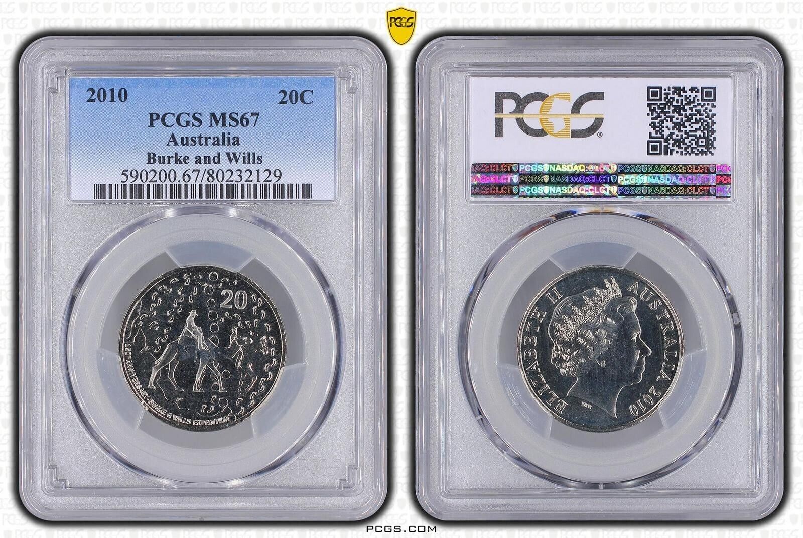 2010 Twenty Cent 20c Burke And Wills Australia PCGS MS67 FDC GEM UNC #3631
