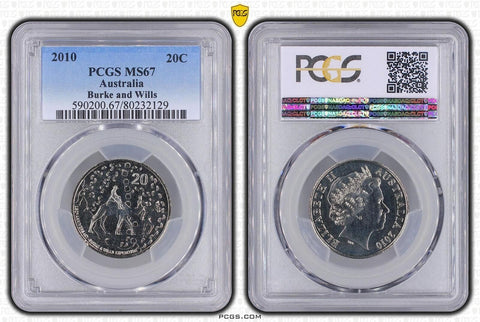 2010 Twenty Cent 20c Burke And Wills Australia PCGS MS67 FDC GEM UNC #3631