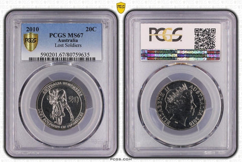 2010 Twenty Cent 20c Lost Soldiers Australia PCGS MS67 FDC GEM UNC #3630