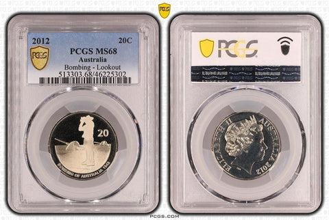 2012 Twenty Cent 20c Bombing - Lookout Australia PCGS MS68 FDC GEM UNC #3636