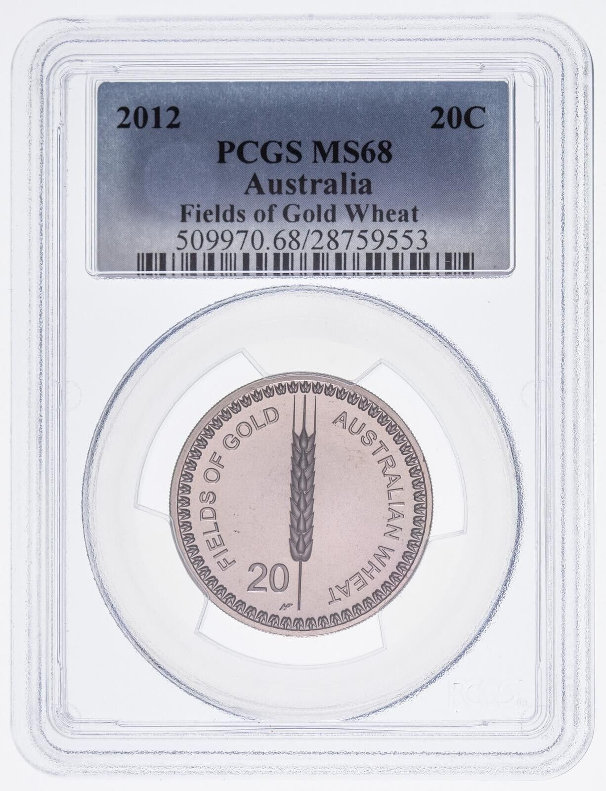 2012 Twenty Cent 20c Fields Of Gold Wheat Australia PCGS MS68 FDC GEM UNC #3637