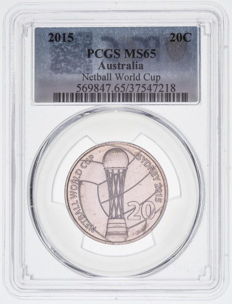 2015 Twenty Cent 20c Netball World Cup Australia PCGS MS65 GEM UNC #3640