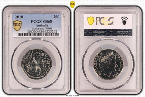 2010 Twenty Cent 20c Burke And Wills Australia PCGS MS68 FDC GEM UNC #3632