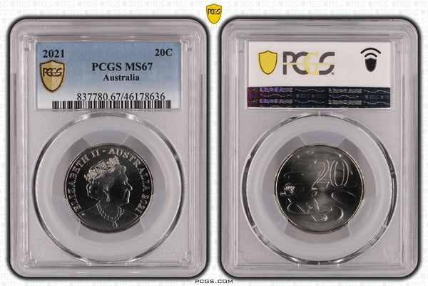 2021 Twenty Cent 20c Australia PCGS MS67 FDC GEM UNC #3642