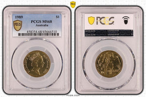1989 One Dollar $1 Australia PCGS MS68 FDC GEM UNC #3654