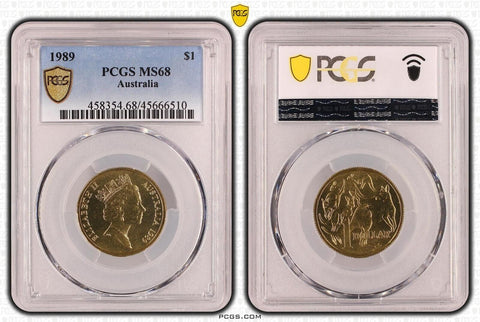 1989 One Dollar $1 Australia PCGS MS68 FDC GEM UNC #3654