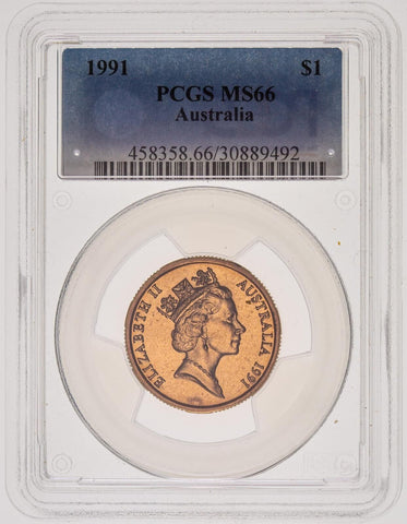 1991 One Dollar $1 Australia PCGS MS66 GEM UNC #3657