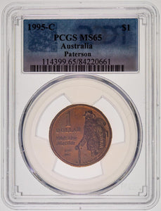 1995 C One Dollar $1 Paterson Australia PCGS MS65 GEM UNC #3659