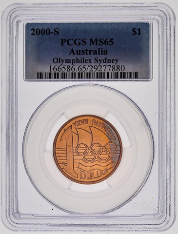 2000 S One Dollar $1 Olymphilex Sydney Australia PCGS MS65 GEM UNC #3665