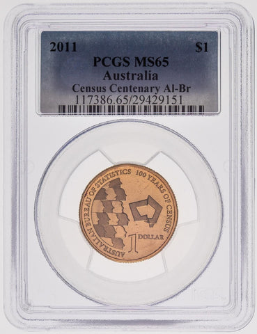 2011 One Dollar $1 Census Centenary Australia PCGS MS65 GEM UNC #3673