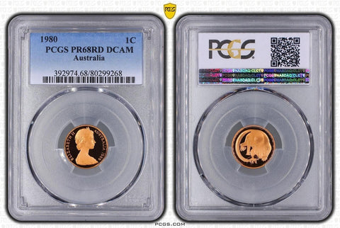 1980 Proof One Cent 1c Australia PCGS PR68RD DCAM FDC UNC #3679