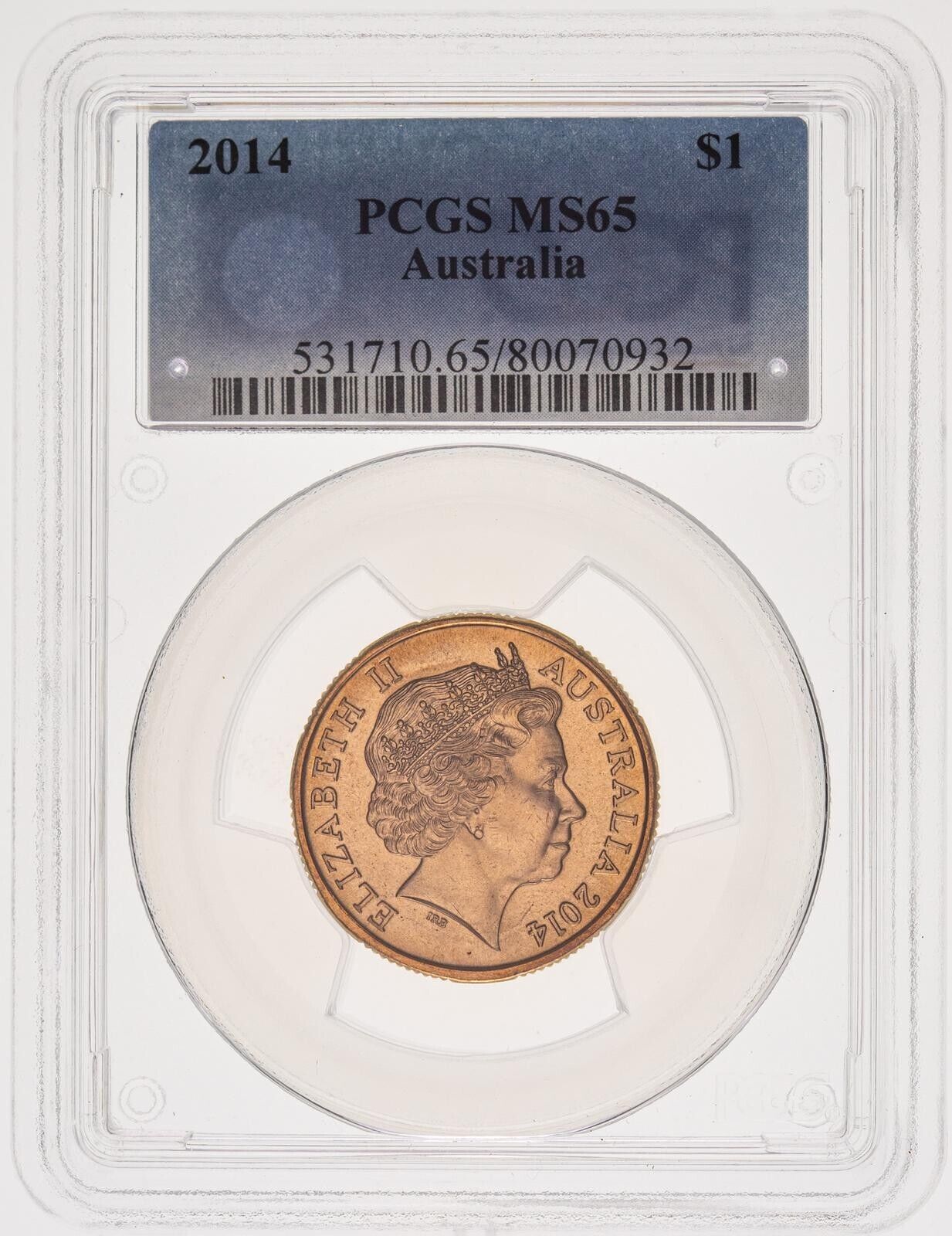 2014 One Dollar $1 Australia PCGS MS65 GEM UNC #3676