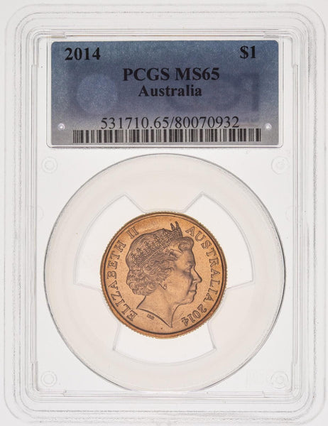 2014 One Dollar $1 Australia PCGS MS65 GEM UNC #3676