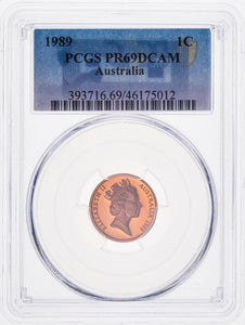 1989 Proof One Cent 1c Australia PCGS PR69DCAM FDC UNC #3680