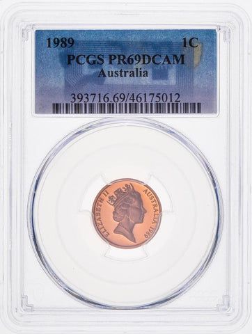 1989 Proof One Cent 1c Australia PCGS PR69DCAM FDC UNC #3680