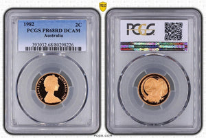1982 Proof Two Cent 2c Australia PCGS PR68RD DCAM FDC UNC #3684