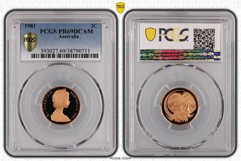 1981 Proof Two Cent 2c Australia PCGS PR69DCAM FDC UNC #3683
