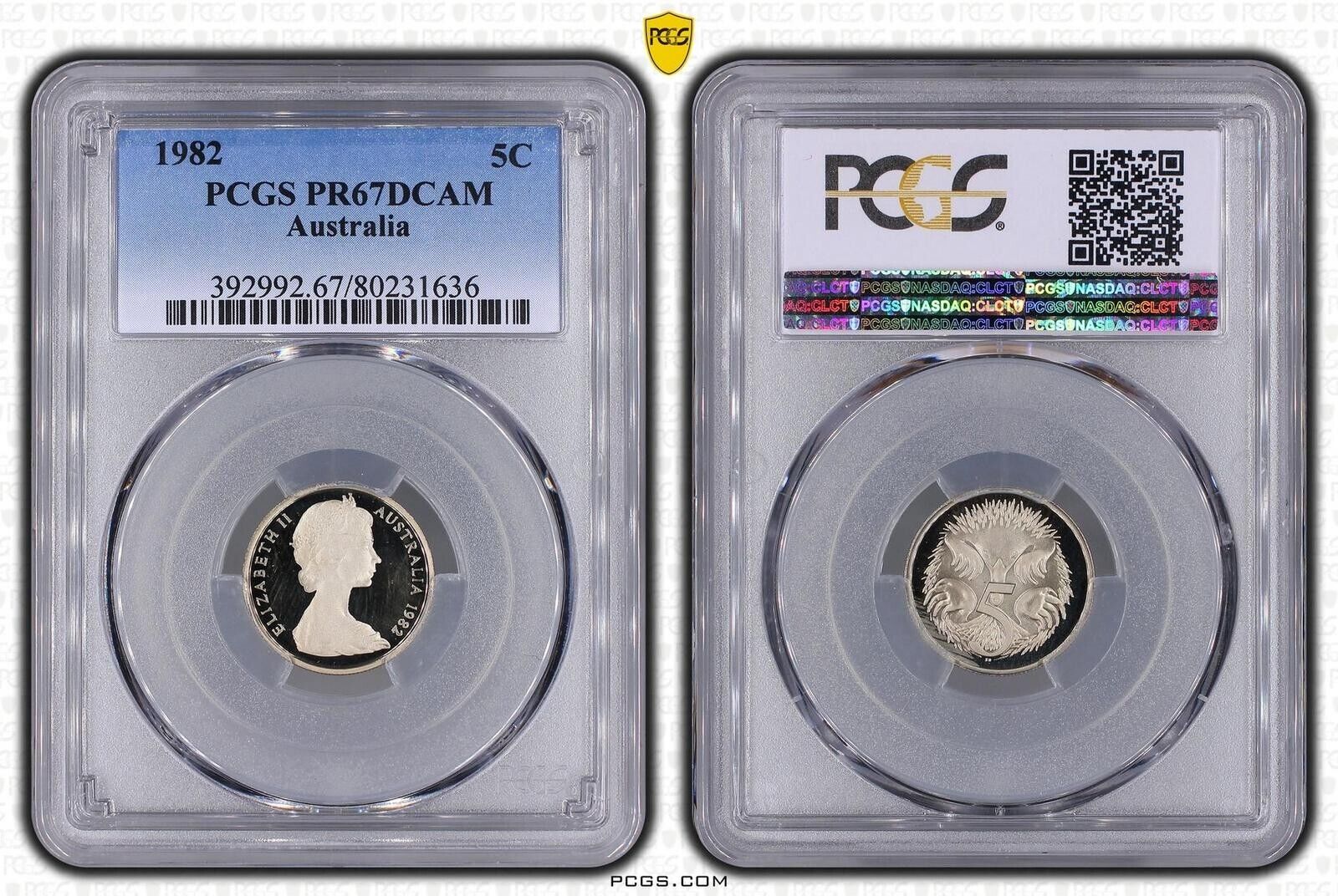 1982 Proof Five Cent 5c Australia PCGS PR67DCAM FDC UNC #3694