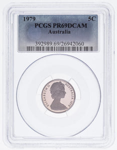 1979 Proof Five Cent 5c Australia PCGS PR69DCAM FDC UNC #3692