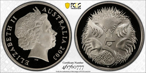 2003 Proof Five Cent 5c Australia PCGS PR69DCAM FDC UNC #3696