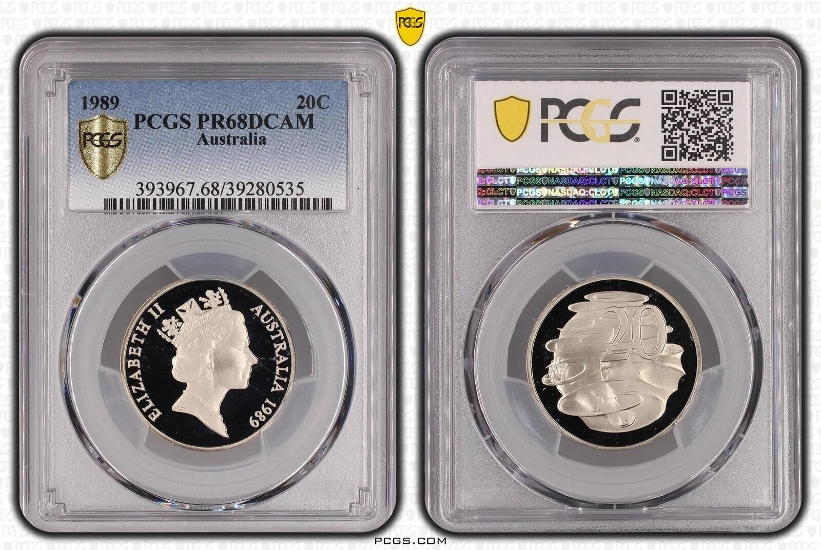 1989 Proof Twenty Cent 20c Australia PCGS PR68DCAM FDC UNC #3703