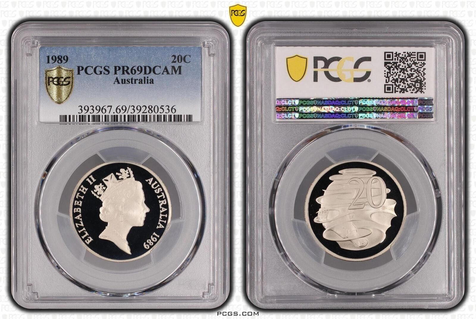 1989 Proof Twenty Cent 20c Australia PCGS PR69DCAM FDC UNC #3704