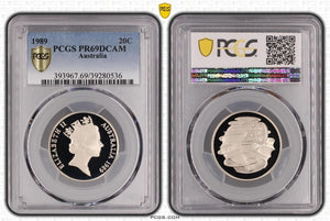 1989 Proof Twenty Cent 20c Australia PCGS PR69DCAM FDC UNC #3704