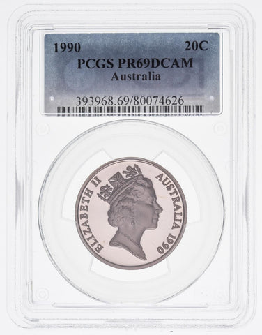 1990 Proof Twenty Cent 20c Australia PCGS PR69DCAM FDC UNC #3705