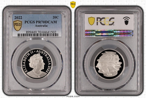 2022 Proof Twenty Cent 20c Australia PCGS PR70DCAM FDC UNC #3772