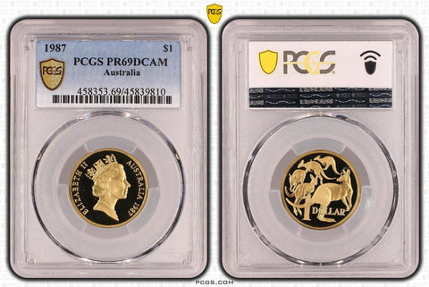 1987 Proof One Dollar $1 Australia PCGS PR69DCAM FDC UNC #3786